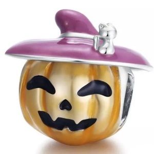 Pumpkin Charm, Witch Charm, S925 Silver Stamped, Halloween Jewelry, fits Pandora